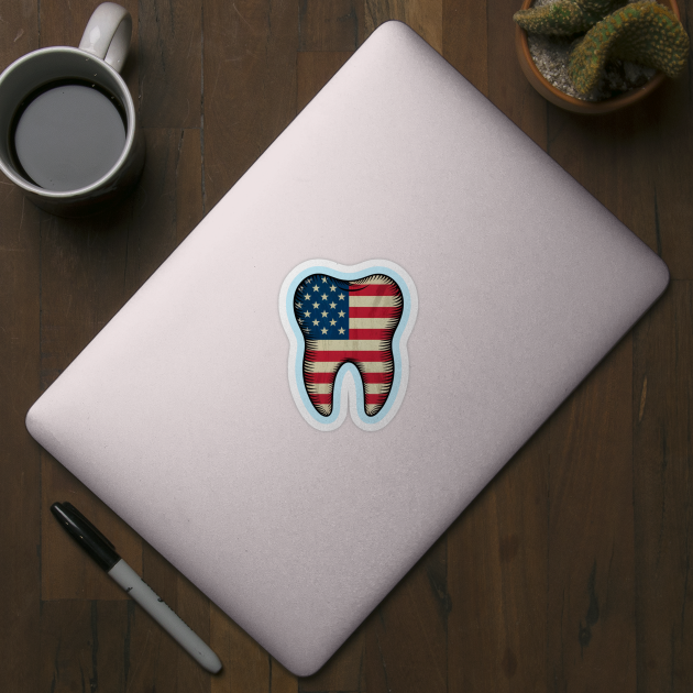Happy 4th Of July American Dental Squad Funny Dental Assistant by Creatifly Graphic Tees